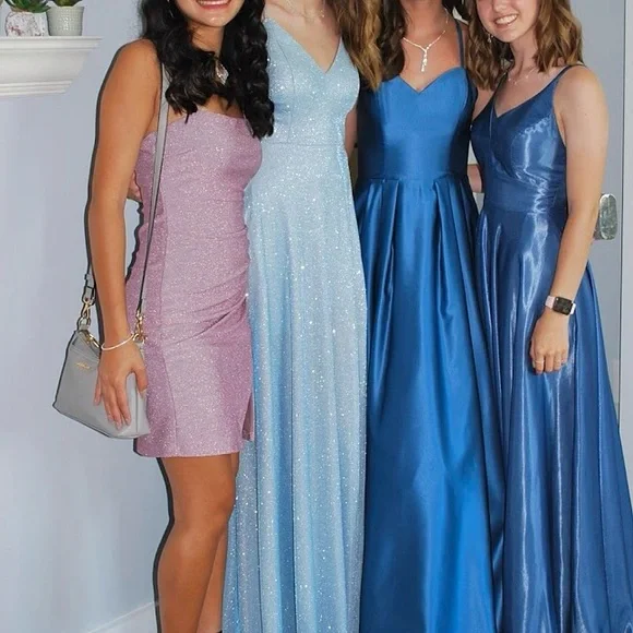 Light blue sparkle prom dress - Picture 2 of 9